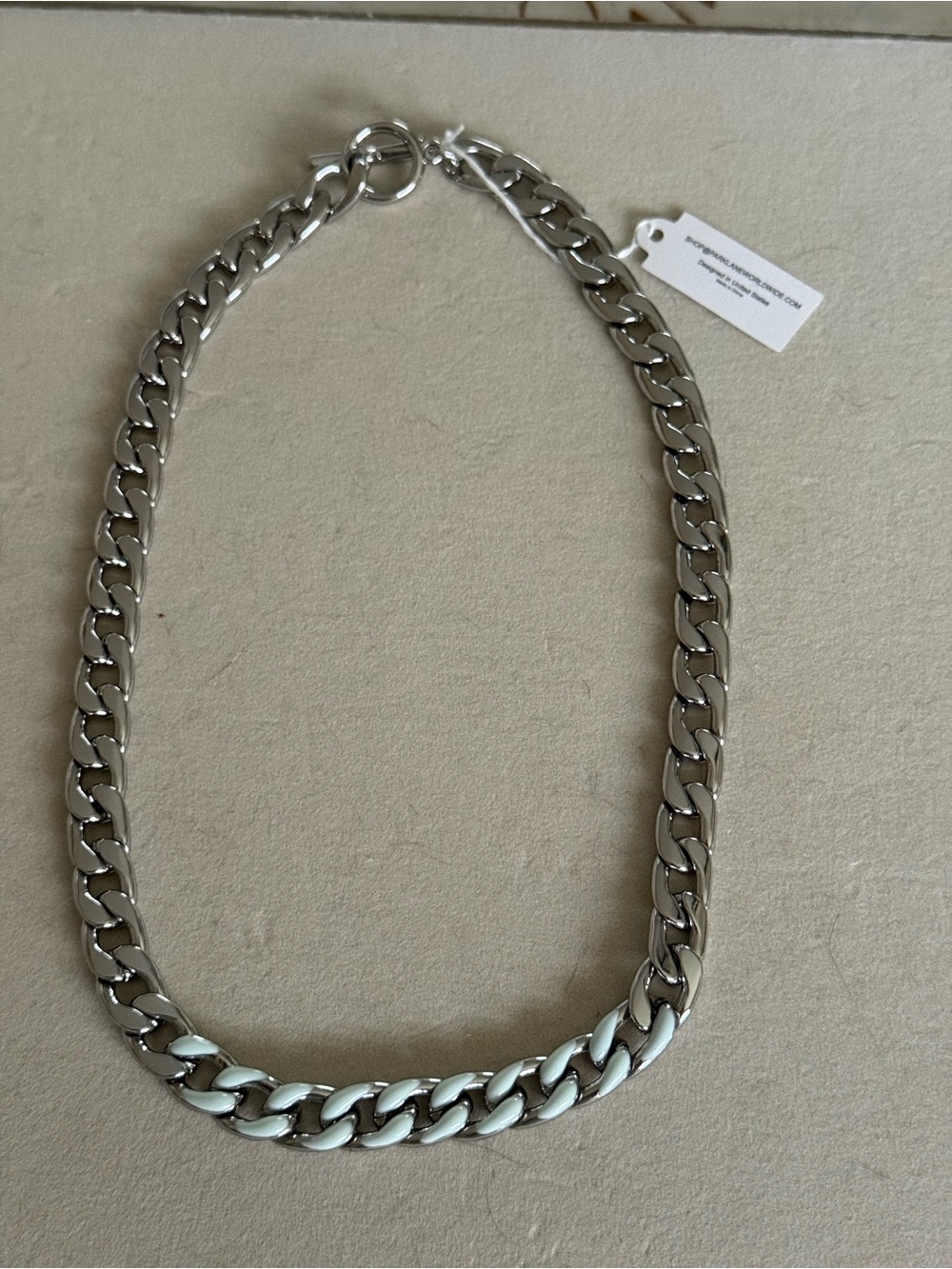 Park‎ Lane Silver and White Chain Necklace